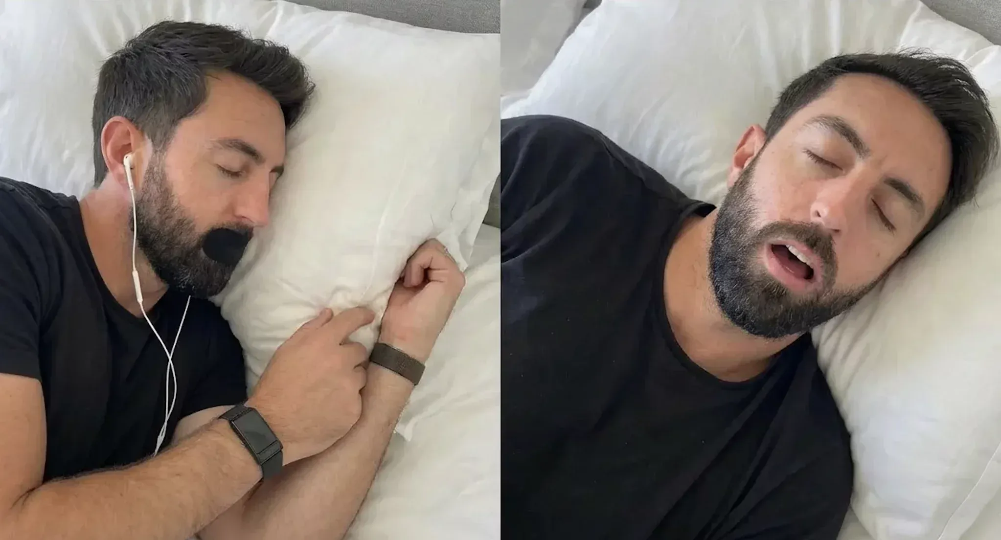 Person sleeping peacefully with nose breathing